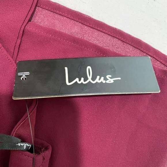 LULU’S Air of Romance Maxi Dress Burgundy Size Medium Chiffon NWT - Picture 14 of 15